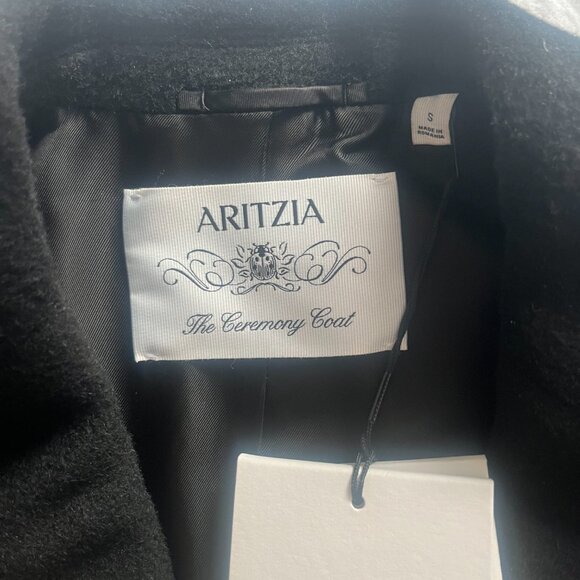 NWT Aritzia Ceremony Coat, (Re)camel Wool, Black, Size Small - Picture 5 of 6